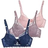 Paquete de 3 Sujetadores Mujer Sujetador Deportivo sin Aros con Relleno Encaje Sexy para Mujer Lencería Talla Grande Ropa Interior Mujer Push Up Bra Sujetadores Básicos Diario