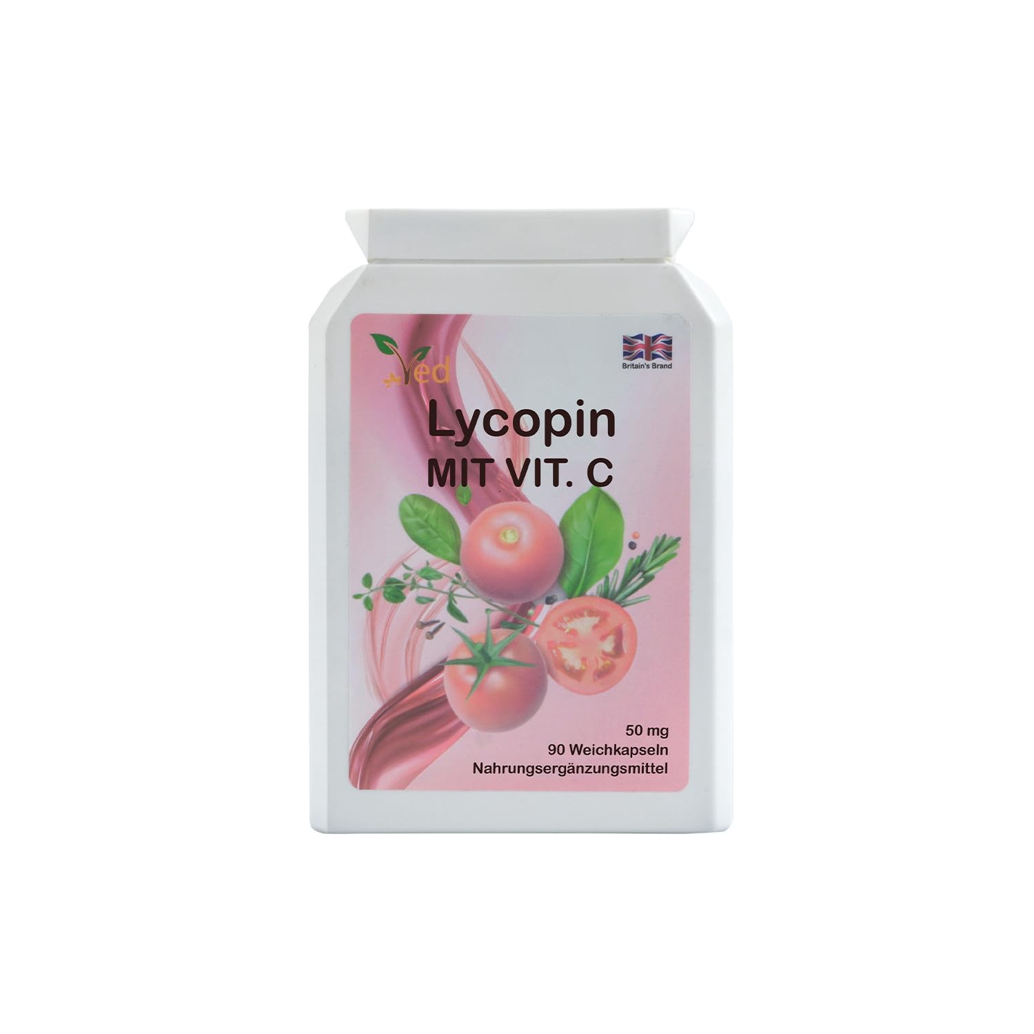 Ved Lycopen-Nahrungsergänzung unterstützt den Energiehaushalt, gentechnikfrei, hoher Lycopen-Gehalt, 50 mg x 90 Softgels, 360-Tage-Vorrat.
