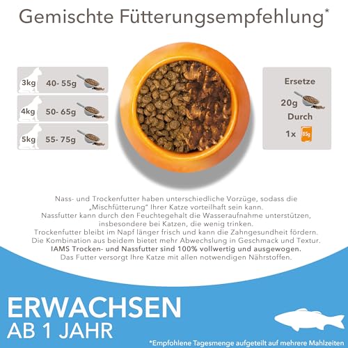 IAMS for Vitality Katzenfutter trocken mit Fisch - Trockenfutter für Katzen im Alter von 1-6 Jahren, 1,5 kg