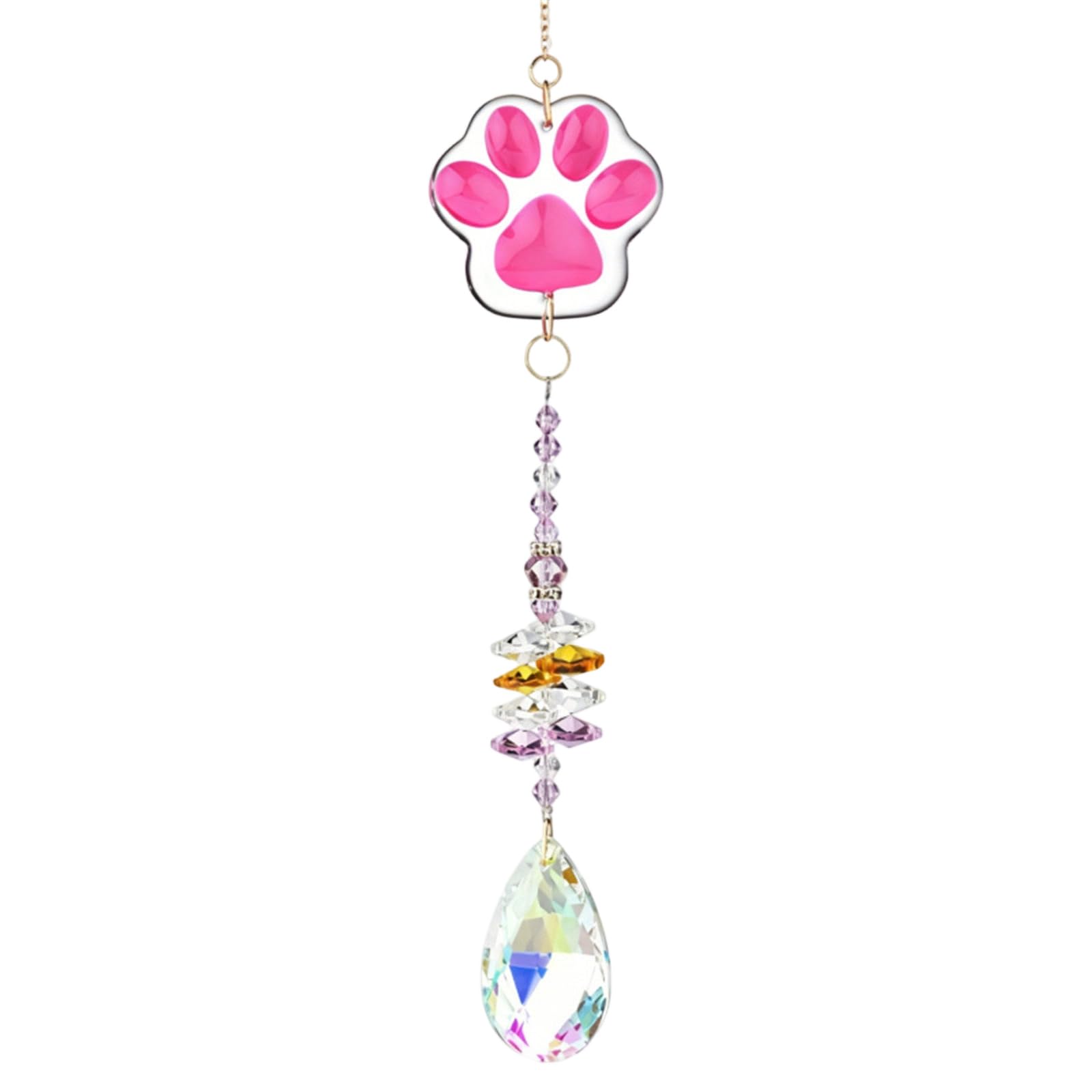 Kaeltsyn Pet Memorial Suncatchers Dog Memorial Gifts, Pet Loss Sympathy, Thoughtful Dogs and Cats Bereavement Remembrance Gifts, Paw Crystal Suncatchers Paw Remembrance