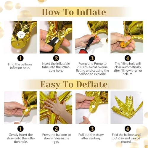 Black and Gold Birthday Decorations for Men Women, 71pcs Black and Gold Party Decorations with Backdrop, Tablecloth, Gold Foil Balloons, Banner, Balloon Arch for Birthday Party Decorations - Image 5