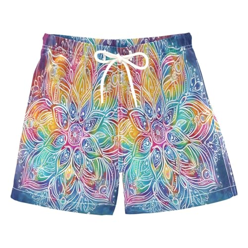 Boys Swim Trunks Toddler Swim Shorts Little Boys Swimwear Colorful Tie Bohemia Mandala Bathing Suit Swimsuit