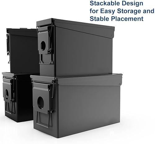 Miniatura 6 de PATRON 30 Cal munición lata metal 0.354 in caja de munición caja de almacenamiento para escopeta bala rifle Nerf munición impermeable organizador de
