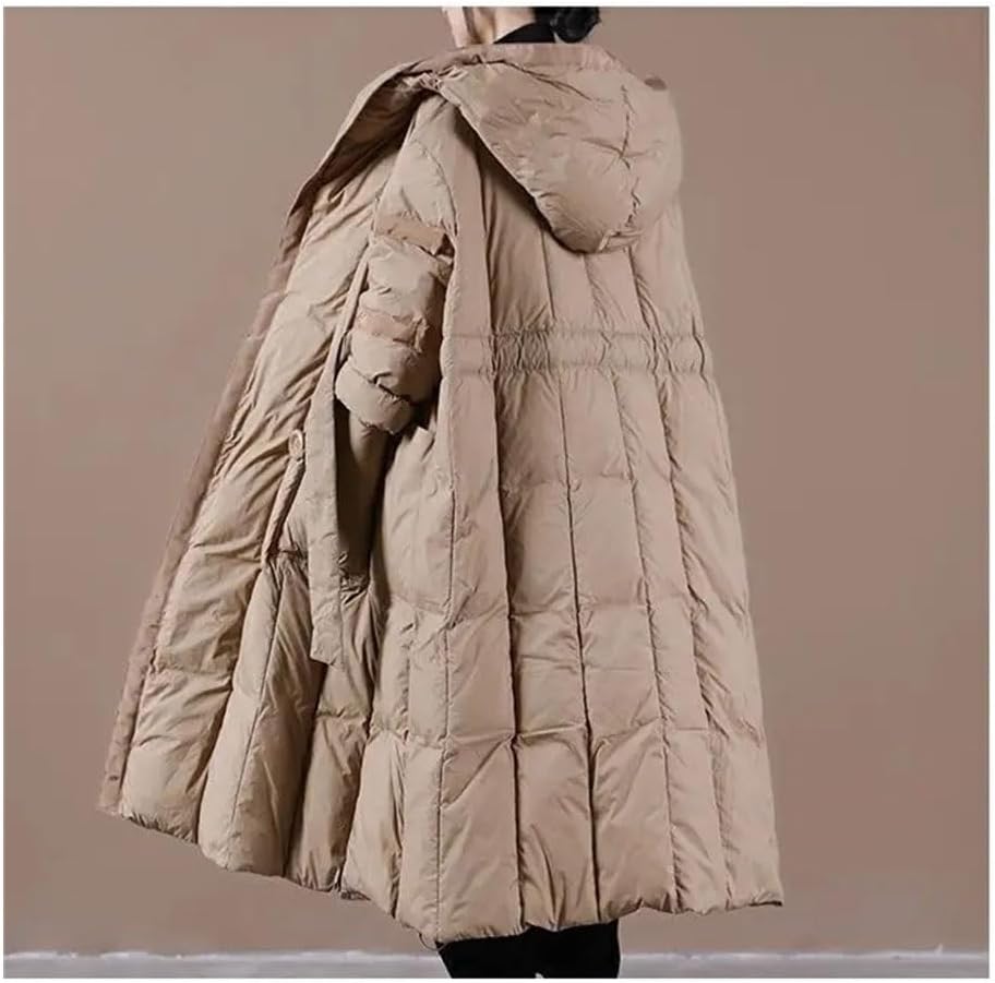 Down Jacket Winter Art Buckle Long Loose Lace-up Both Fashionable and Handsome Coat