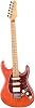 Beginner Electric Guitar 7 String Adjustable Bridge Electric Solid Body Guitar Maple Wood SSH Pickup Red