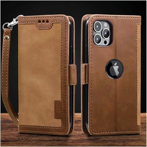 Image of Excelsior Flip Cover Compatible with iPhone 16 Pro | Premium PU Leather | 360 Degree Protection (Coffee)