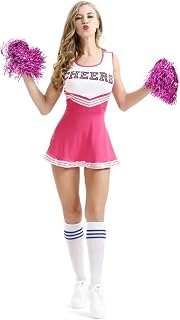 HWJFDC Uniforme de Animadora Lo último en Vestimenta de porristas for presentaciones dinámicas en Equipo Uniformes Premium diseñados for rutinas de Alto Impacto Espíritu imparable(Pink,XXL)