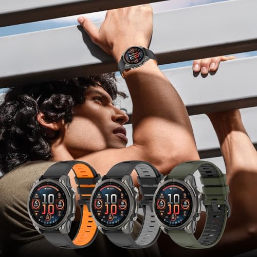 Image of Compatible with Garmin Fenix 8 AMOLED 47mm Silicone Watch Band /Fenix 7 Pro /7 /6 Pro /6 /5 Plus /5,Quick-Fit 22mm Strap for Fenix E /Forerunner965 955 /Descent G1 /Approach S60 S62 /epix Pro 47mm