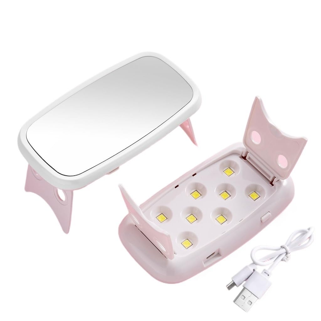 Machine photothérapie nail art avec miroir de maquillage et lampe film ongles
