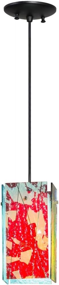 7 in. Metro Fusion Fire and Ice Branches Quadrato Mini Pendant