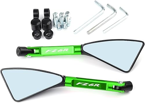Miniatura 9 de Espejo universal motocicleta espejo CNC lateral retrovisor para Yamaha FZ6R FZ-6R (color negro, tamaño normal)