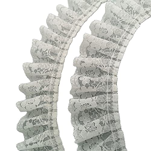 Koronkowe wykończenia, 1 jardów 91cm plisowana gipiura tiulowa wstążka 5.5cm DIY szycie biała czarna tkanina dekoracja sukni ubrania rzemiosło
