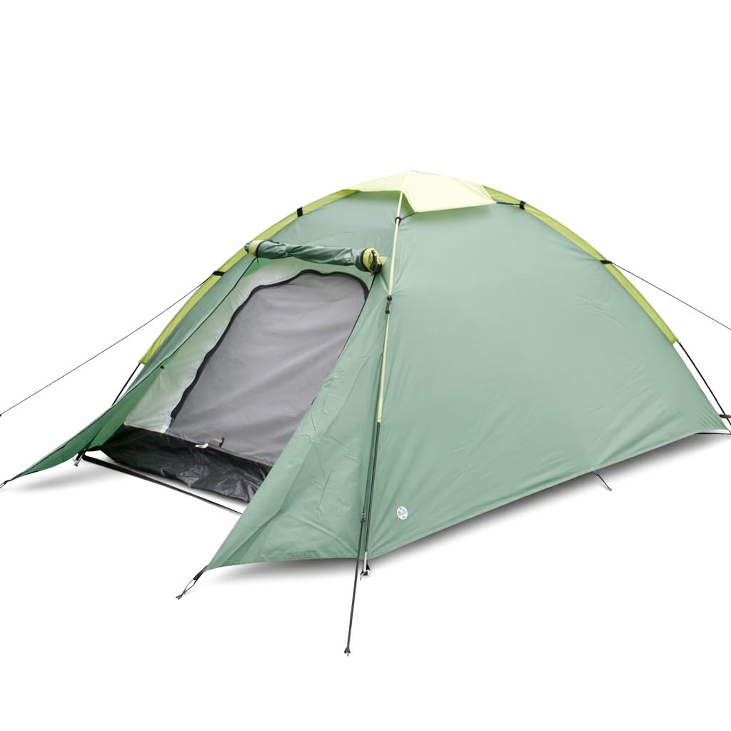 Six Peaks Rove 2 Person Camping Tent, Waterproof Dome Shelter with 2000mm Taped Seams, Double Layer and Breathable, Fibreglass Poles, Carry Bag, Hiking Festival, Green