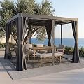 SEEHILL Louvered Pergola 10' x 10', Never-Rust All Aluminum Outdoor Pergola with Adjustable Louvered Roof, Easy Assembly Patio louvered Gazebo Pergola with Curtains and Netting for Deck Gardens Yard