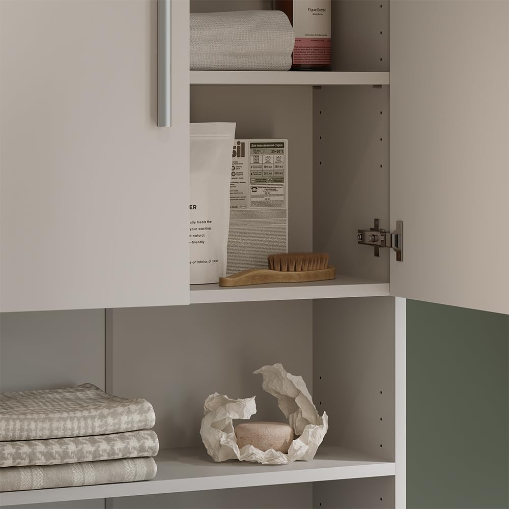 Vicco Waschmaschinenschrank, Weiß, 64 x 190 cm