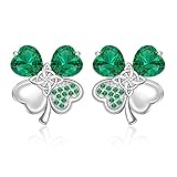 St Patricks Day Shamrock Earrings Sterling Silver Four Leaf Clover Irish Triquetra Celtic Knot Earri
