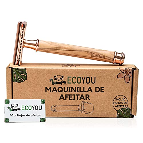EcoYou Maquinilla de Afeitar Ecologica para Mujer - De Seguridad con Mango de Madera - 10 Hojas de Afeitar de Doble Filo y E-Book - Afeitado de Piernas, Axilas y Zona Íntima - Peine de Corte Cerrado Cover