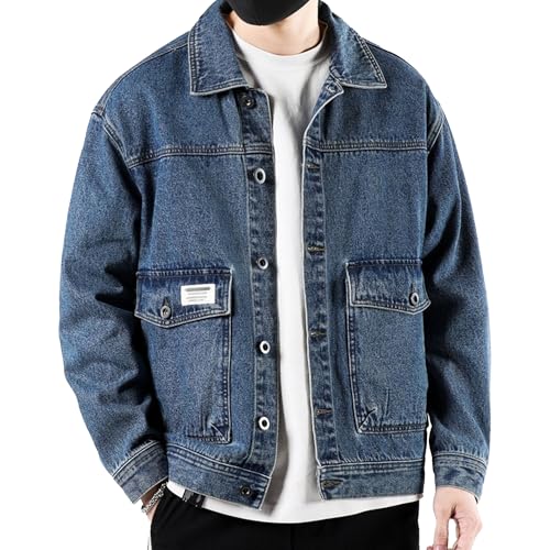 Veste en jean ample pour homme coupe confort coton respirant