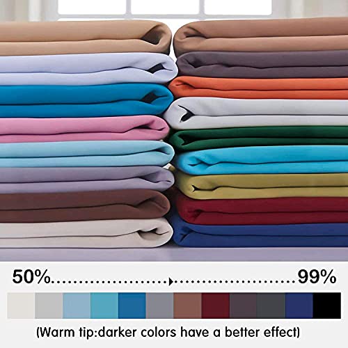Yakamok 63 Inch Length Blackout Curtains for Bedroom, Thermal Insulated Room Darkening Grommet Top Window Drapes for Living Room,Lilac,42W x 63L,2 Panels