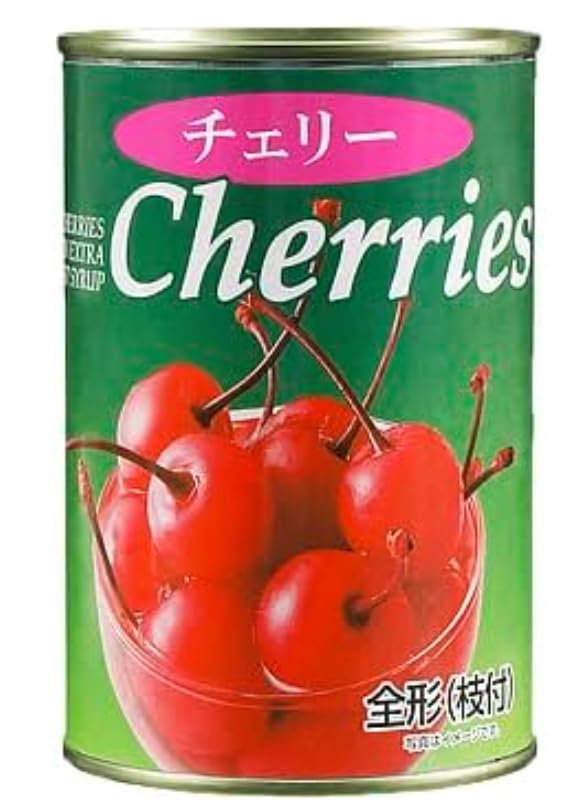 Amazon | チェリー 全形枝付きシロップ漬け缶詰, 425g,X1個 中国産