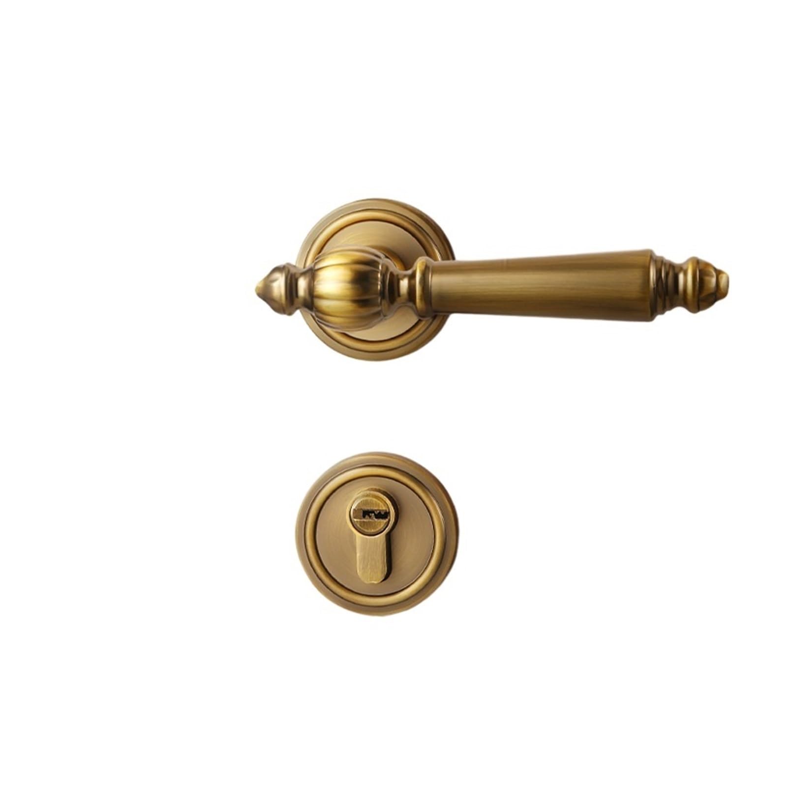 Serrure de porte en bois en bronze au design rétro français haut de gamme