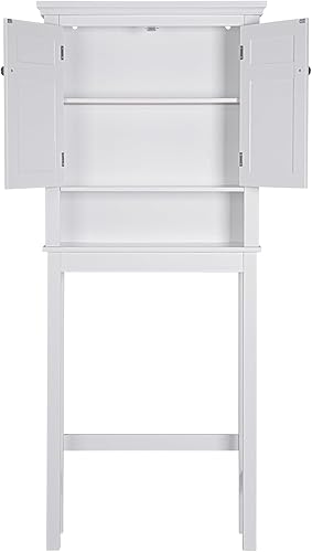 Miniatura 7 de Spirich Gabinete de almacenamiento sobre el inodoro, estante de baño sobre el inodoro, organizador de baño sobre el inodoro (blanco)