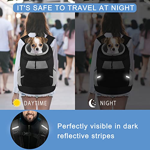 Smont Dog Backpack Dog Backpack Carrier Medium Dog Front Backpack Adjustable Dog Chest Backpack Ventilated Mesh Dog Travel Backpack With For Hiking Cycling Outdoor Use M (7-13 Lb) Black thumb #1