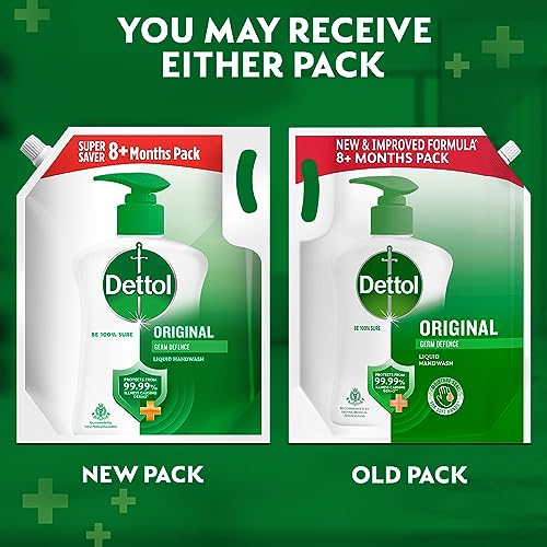 Image of Dettol Liquid Handwash Refill - 675ml (Pack of 2) | Germ Defence Formula | 10x Better Germ Protection & Dettol Liquid Handwash Refill - 1500ml | Germ Defence Formula | 10x Better Germ Protection