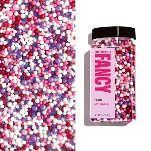 Image of Fancy Sprinkles Flirt Sprinkles | Pink & Red Jimmies with Candy Lips & Heart Shaped Candy | Valentine's, Galentine's & Anniversary | Cake & Cookie Decorating | 1 Pack (0.5c)