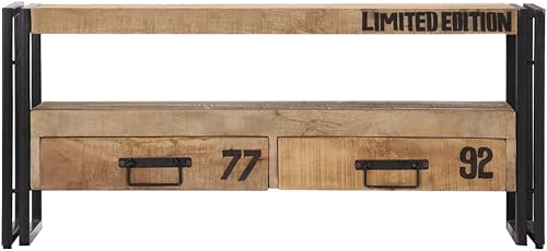 Miniatura 2 de YUHI-HQYD Mueble de TV mesa de TV soporte de TV rústico gabinete multimedia gabinete de TV industrial contemporáneo centro de entretenimiento