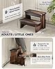 FANATU Wooden Two Step Stool, Heavy Duty 2-Step Ladder for Adults & Kids, Supports up to 450lbs for Kitchen, Bathroom or Bedside Use (Walnut Finish) #1
