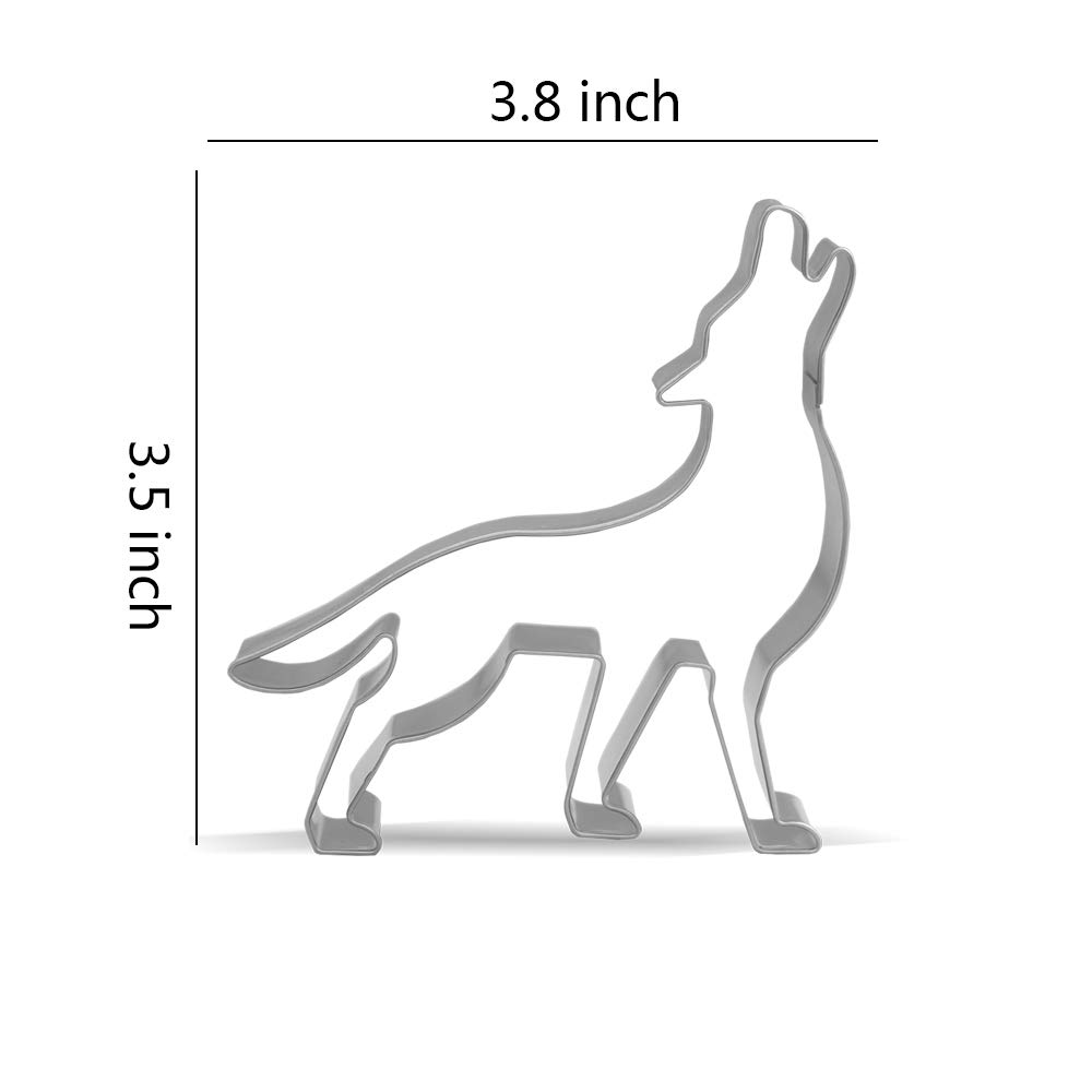 Keewah 3.8 inch Wolf Cookie Cutter - Stainless Steel