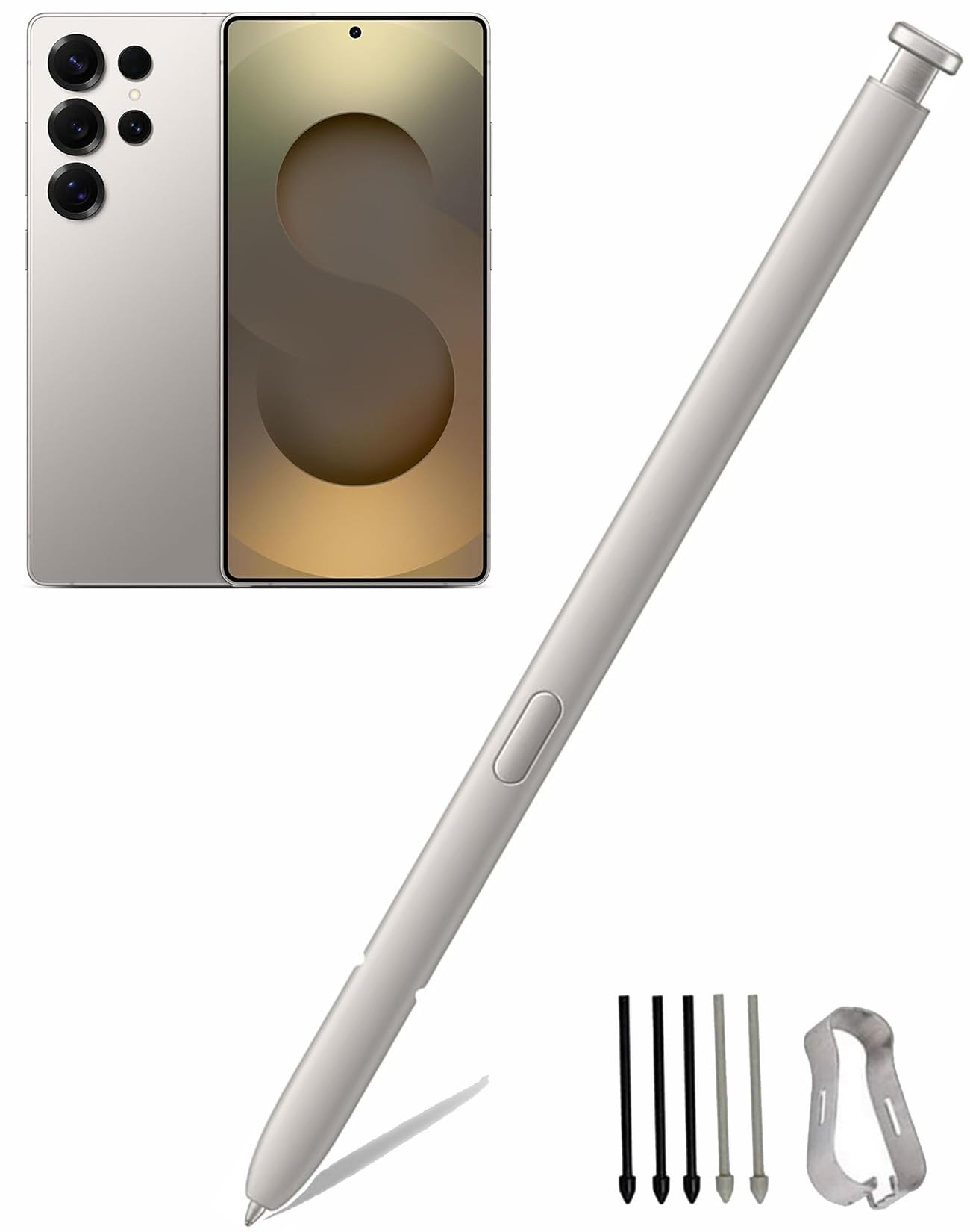 Galaxy S25 Ultra S Pen (4096 Pressure Sensor) Replacement for Samsung Galaxy S25 Ultra 5G Touch Stylus Pen, S25 S Pen + Replacement Tips/Nibs (Gray)