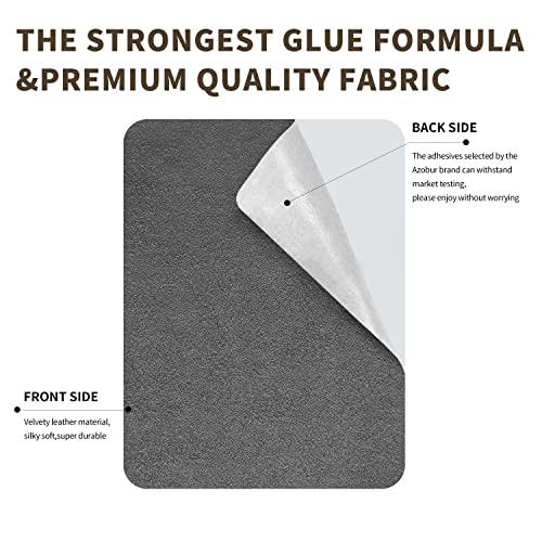 Azobur Sofa Fabric Repair Patch, 6 Piece Microfiber Patches, Self Adhesive Fabric Sofa Patch Repair Fabric, Luxurious Look, Quick Fix Sofa.(Gray) #TOP2