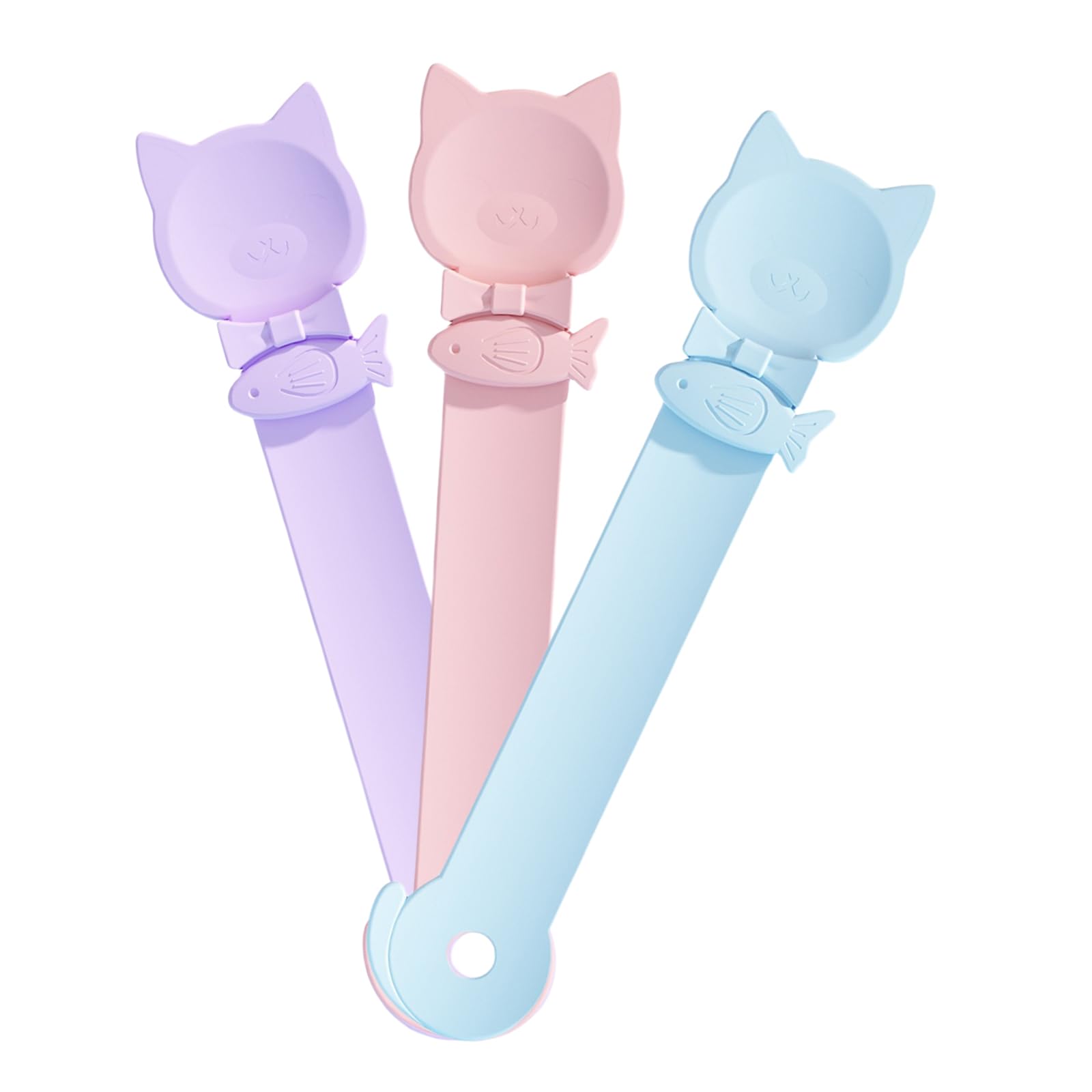 Hsioluted 3Pieces Pet Food Squeezer Feeder for Cats Treat Stick Squeezer Wet Food Feed Control Spoon Pet Wet Feeder Dispenser Happy Spoon for Cats
