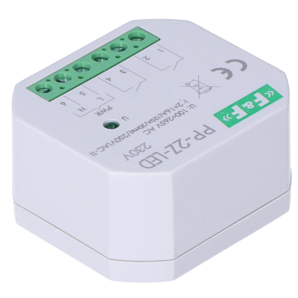 Elektromagnetische Relais 2Z 16A 100-265V AC (160A/20ms) PP-2Zi-230V f&f 5908312598572