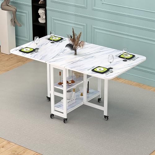 Bureau à roulettes en bois pliable pour travailler et dîner chez soi