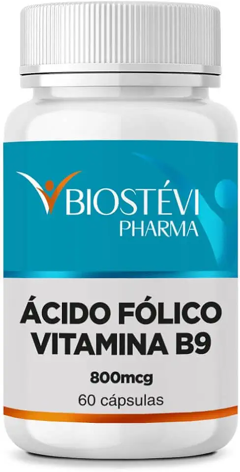Ácido Fólico (Vitamina B9) 800mcg 60 Cápsulas