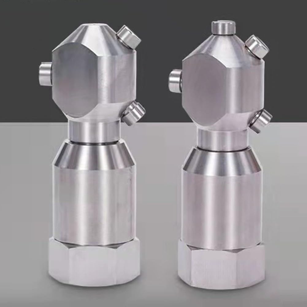Ugello di lavaggio rotante, ugello di pulizia rotante automatico a per 360 gradi, ugello per bottiglie di pulizia ad alta pressione per contenitori (1/2")