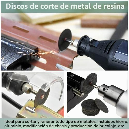 Miniatura 4 de 32 Piezas Discos De Corte Para Dremel, Disco Corte Diamante Mini Hoja De Sierra Circular Hss Mini Disco De Corte De Resina 3mm Mandril Para Madera, Vidrio, Plástico, Piedra, Metal