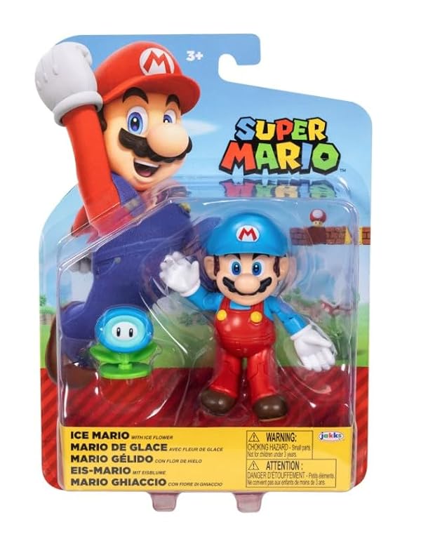 Super Mario Ice Mario 4 Inch Action Figure with Ice Flower by Super Mario - Used condition - US$16.84