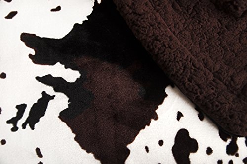 Tadpoles Plush Sherpa Cowhide Print Double Layer Baby Blanket #TOP2