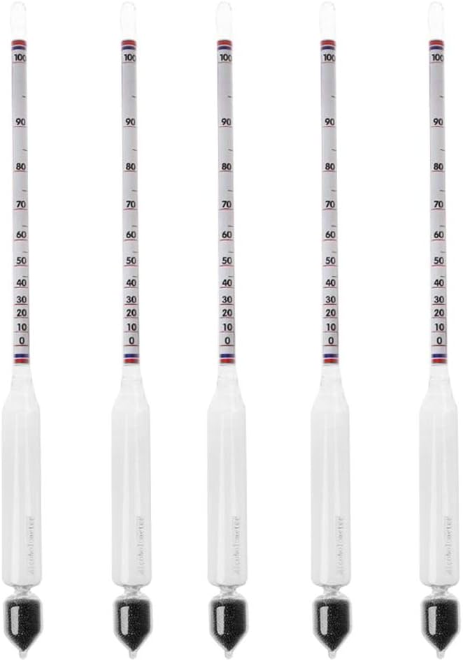 Horenme 5 Pcs Hydrometer Teѕṫer Vintage Tools Alcoholmeter