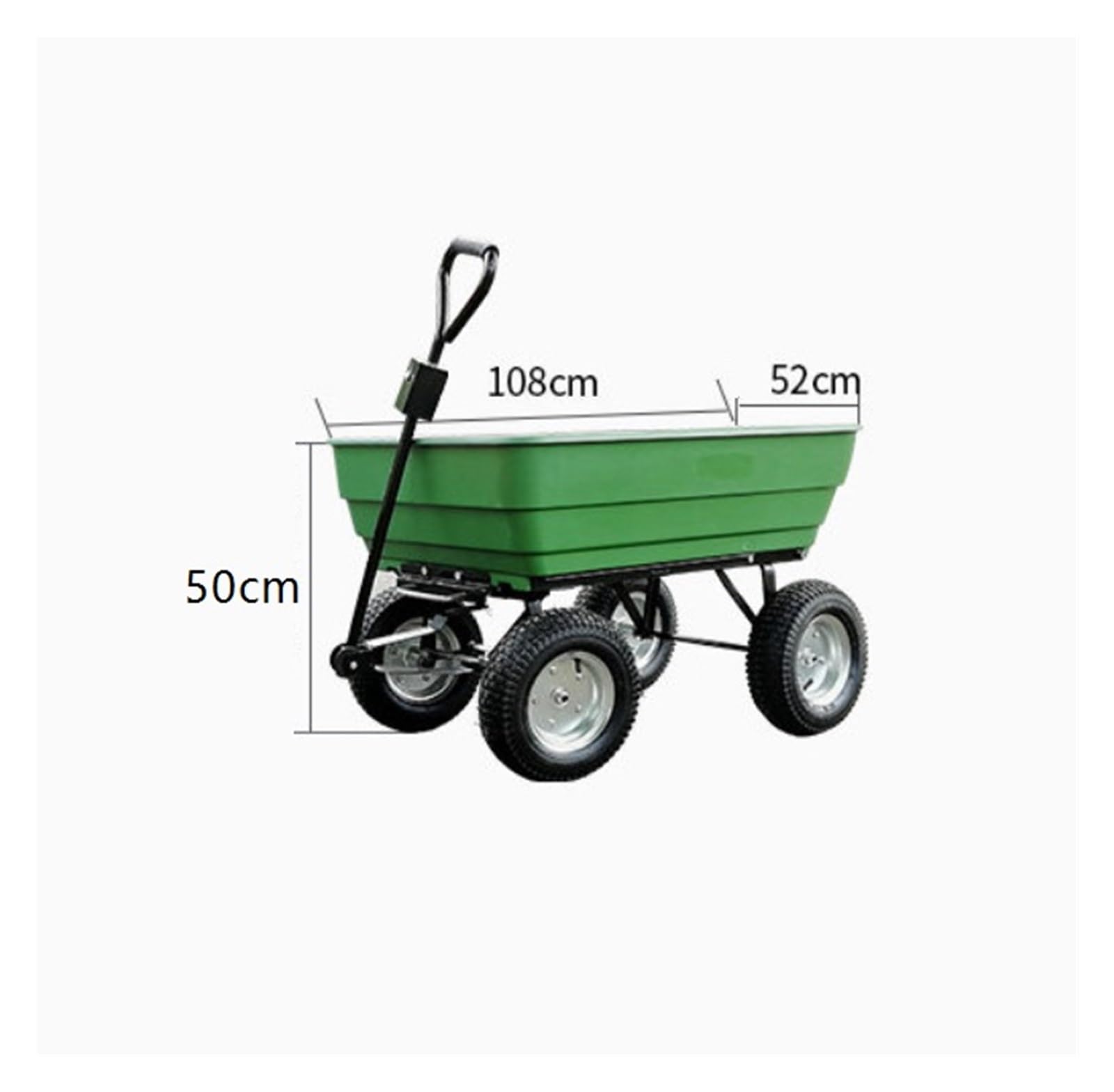 Brouette Utilitaire à 4 Roues, Chariot de Jardin Robuste avec déversement à dégagement Rapide, for pelouse et Utilisation en extérieur brouette Jardin