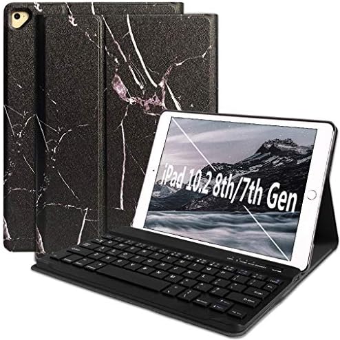 iPad Keyboard Case for iPad 9.7 2018 (6th Gen) iPad 2017 (5th Gen) iPad Pro 9.7 iPad Air 2 & 1 Detachable Bluetooth Keyboard Magnetic Auto Sleep/Wake(Marble Black)