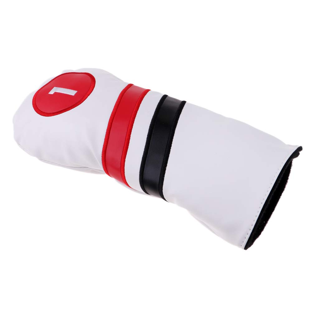 Fundas Impermeables para Cabeza de Golf PU Driver Madera Calle Blanca