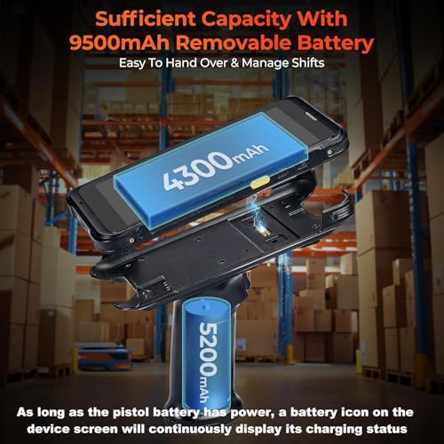 MUNBYN IPDA101P Upgraded Android 13 Barcode Scanner with Pistol Grip, Wi-Fi 6 Handheld Mobile Computer PDA 5.5" Screen, Equipped Data Terminal SE4710 Zebra Engine, GPS 1D/2D/QR Inventory Scanner