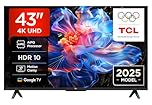 TCL 43V6C 43 Zoll 4K UHD Smart Fernseher – HDR10+, HVA-Panel, Dolby Vision, Google TV, HDMI 2.1, DVB-T2/C/S2, Bluetooth 5.2, Sprachsteuerung mit Alexa & Google Assistant
