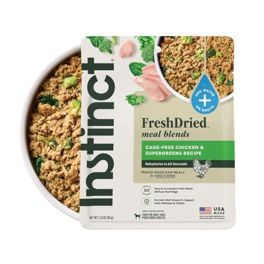 Instinct FreshDried Meal Blends, Freeze Dried Dog Food, Grain Free - Chicken & SuperGreens Blend, 3 oz. Bag