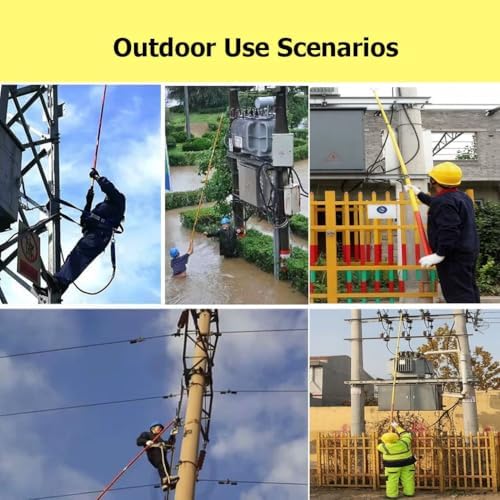 High Voltage Retractable Epoxy Resin Pull Rod, Portable 1.5m (4.9ft) Adjustable Hook, Commercial Safety Tool for Power Stations and Defense